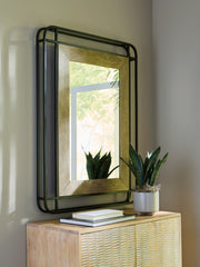 Fine Furniture & Decor - Ashley Furniture - Beelman Mirror - Accent Mirror / Black/Brown - A8010409