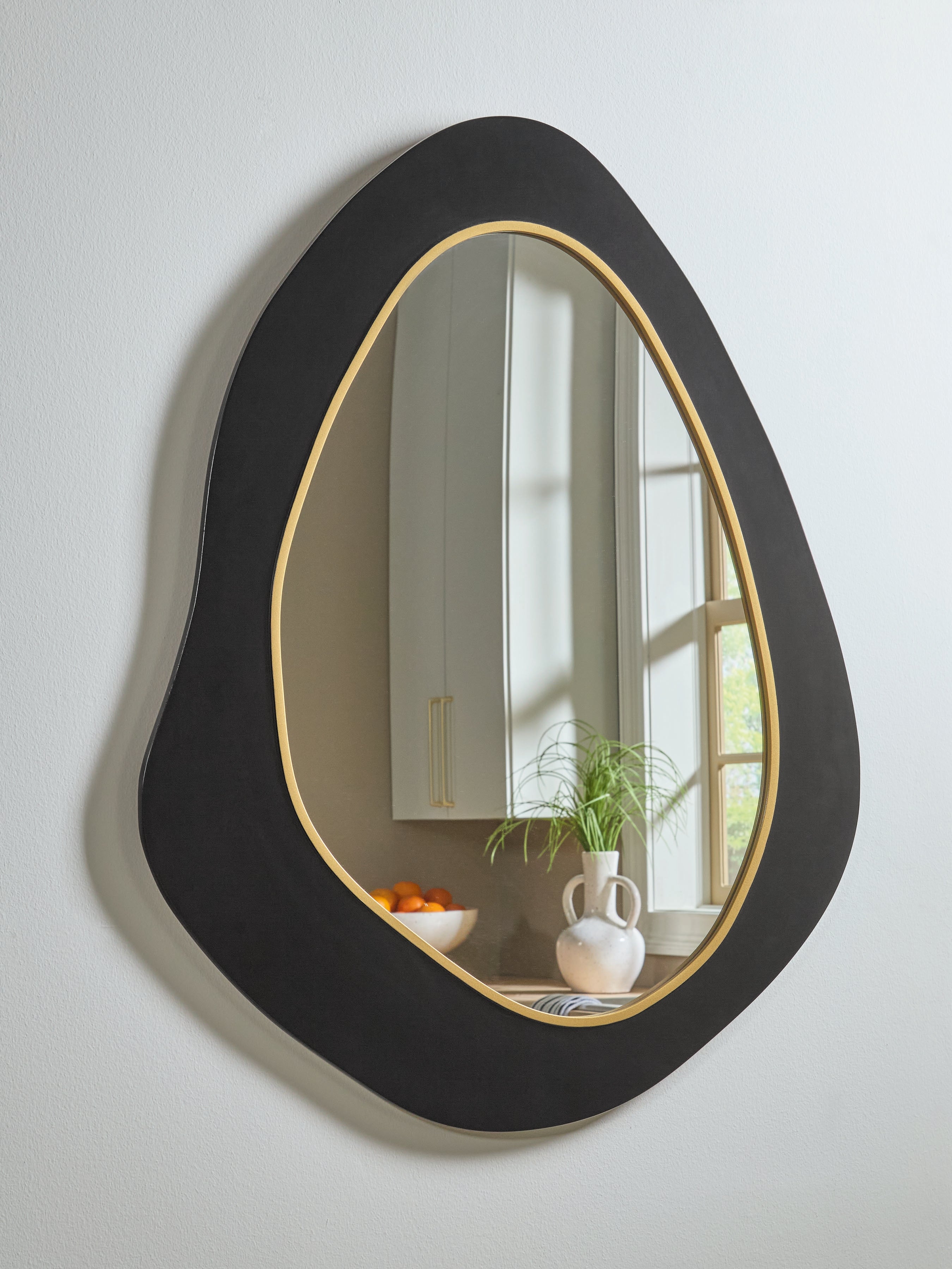 Fine Furniture & Decor - Ashley Furniture - Kierlock Mirror - Accent Mirror / Black/Gold Finish - A8010414