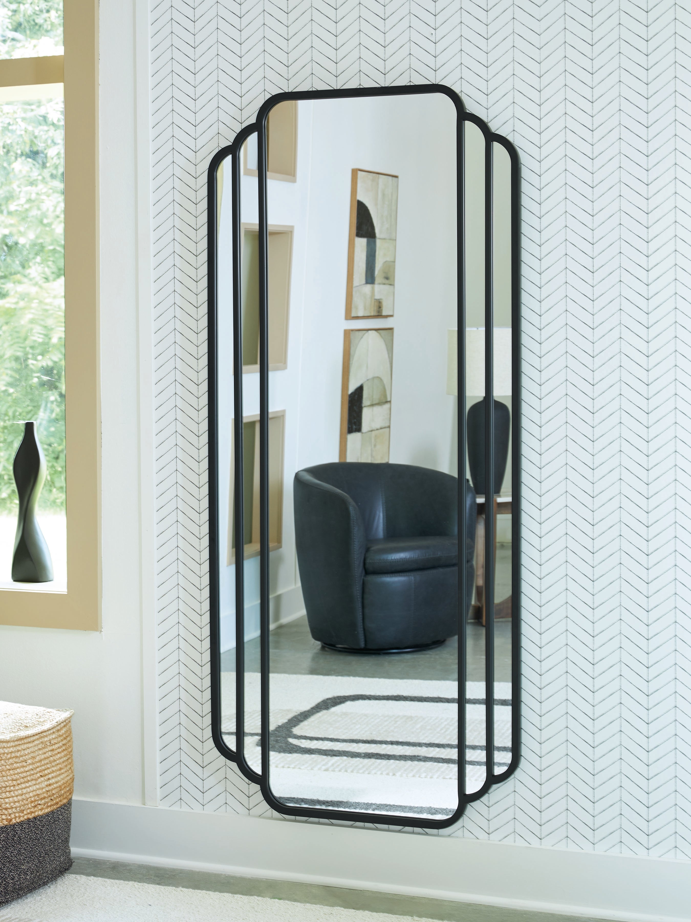 Fine Furniture & Decor - Ashley Furniture - Antigone Mirror - Floor Mirror / Black - A8010434