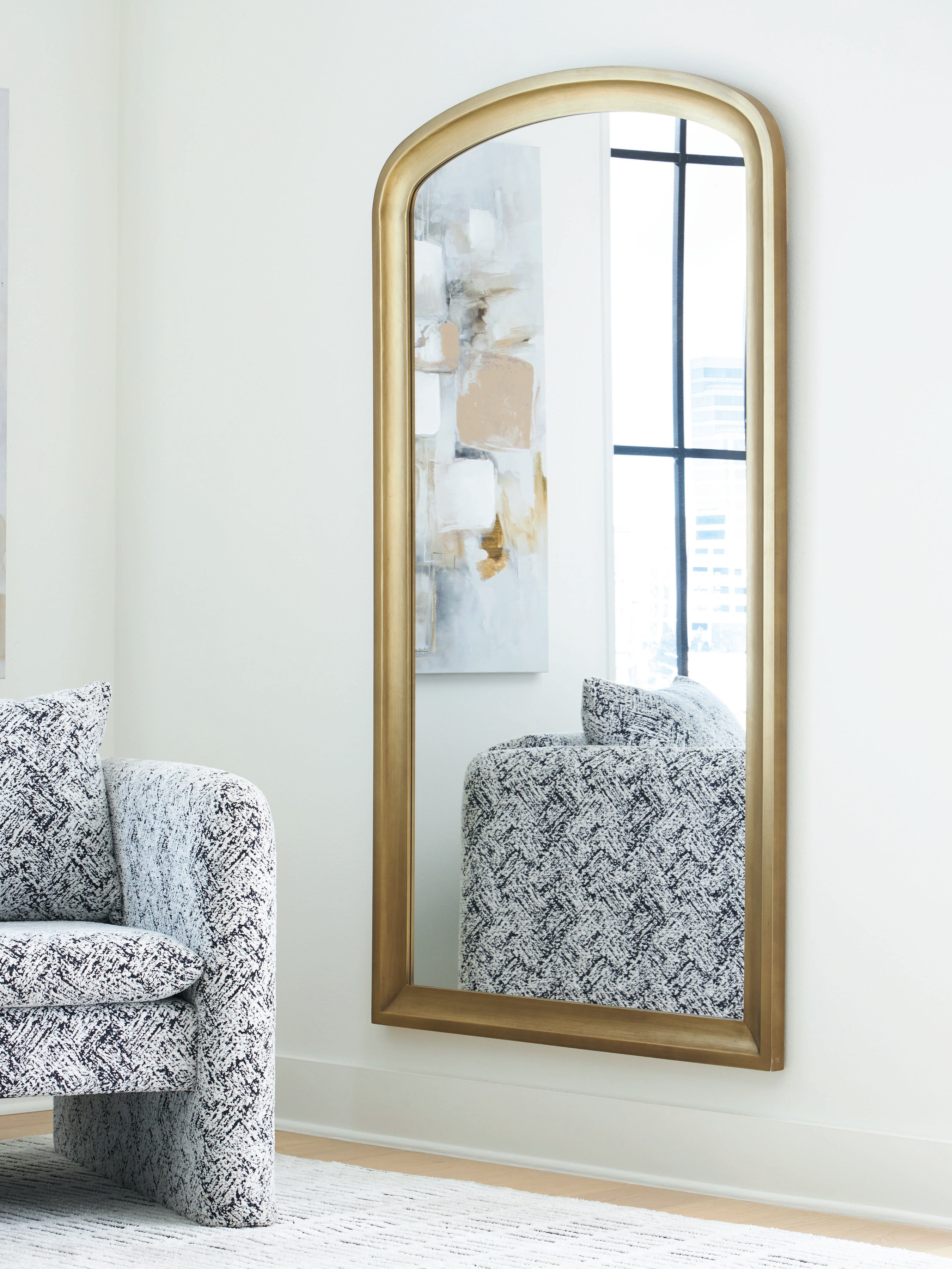 Fine Furniture & Decor - Ashley Furniture - Fintan Mirror - Floor Mirror / Gold Finish - A8010436
