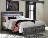 Fine Furniture & Decor - Ashley Furniture - Baystorm Bedroom - King Panel Bed with 6 Storage Drawers / Gray - B221B16