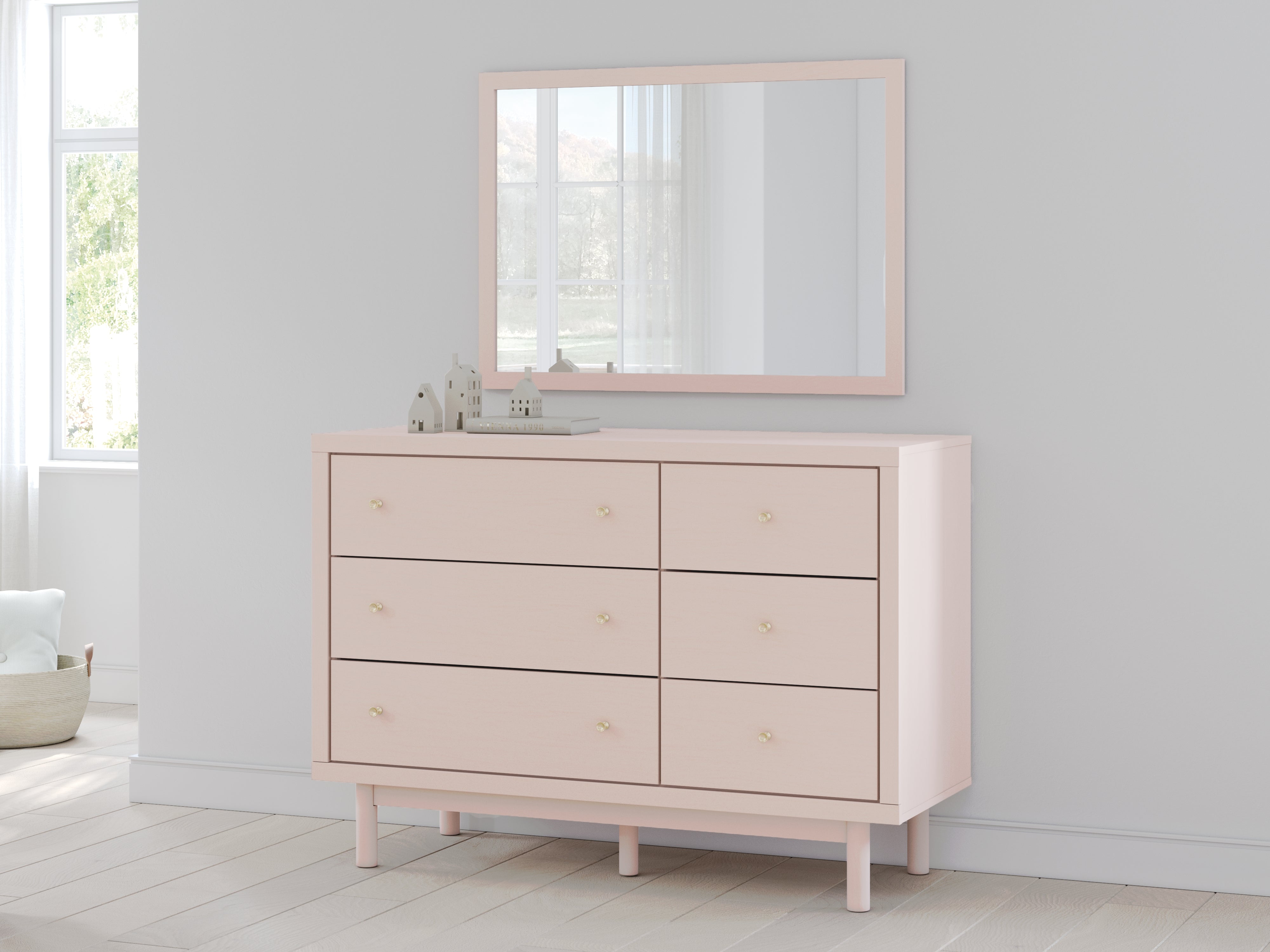 Fine Furniture & Decor - Ashley Furniture - Wistenpine Bedroom - Twin Upholstered Panel Bed with Storage / Blush - B1323B14