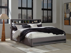 Fine Furniture & Decor - Ashley Furniture - Verishaw Bedroom - King Upholstered Bed / Gray - PCB2721B21