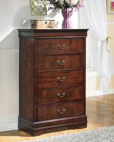Fine Furniture & Decor - Ashley Furniture - Alisdair Bedroom - Two Drawer Night Stand / Reddish Brown - B376-92