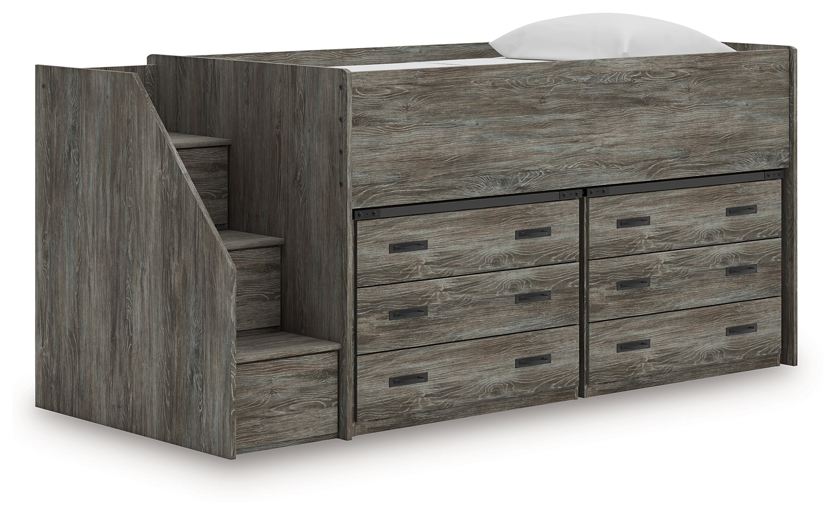Fine Furniture & Decor - Ashley Furniture - Frandern Twin Loft Bed with Drawer Storage - Twin Loft Bed with Drawer Storage / Warm Gray - B4480B26