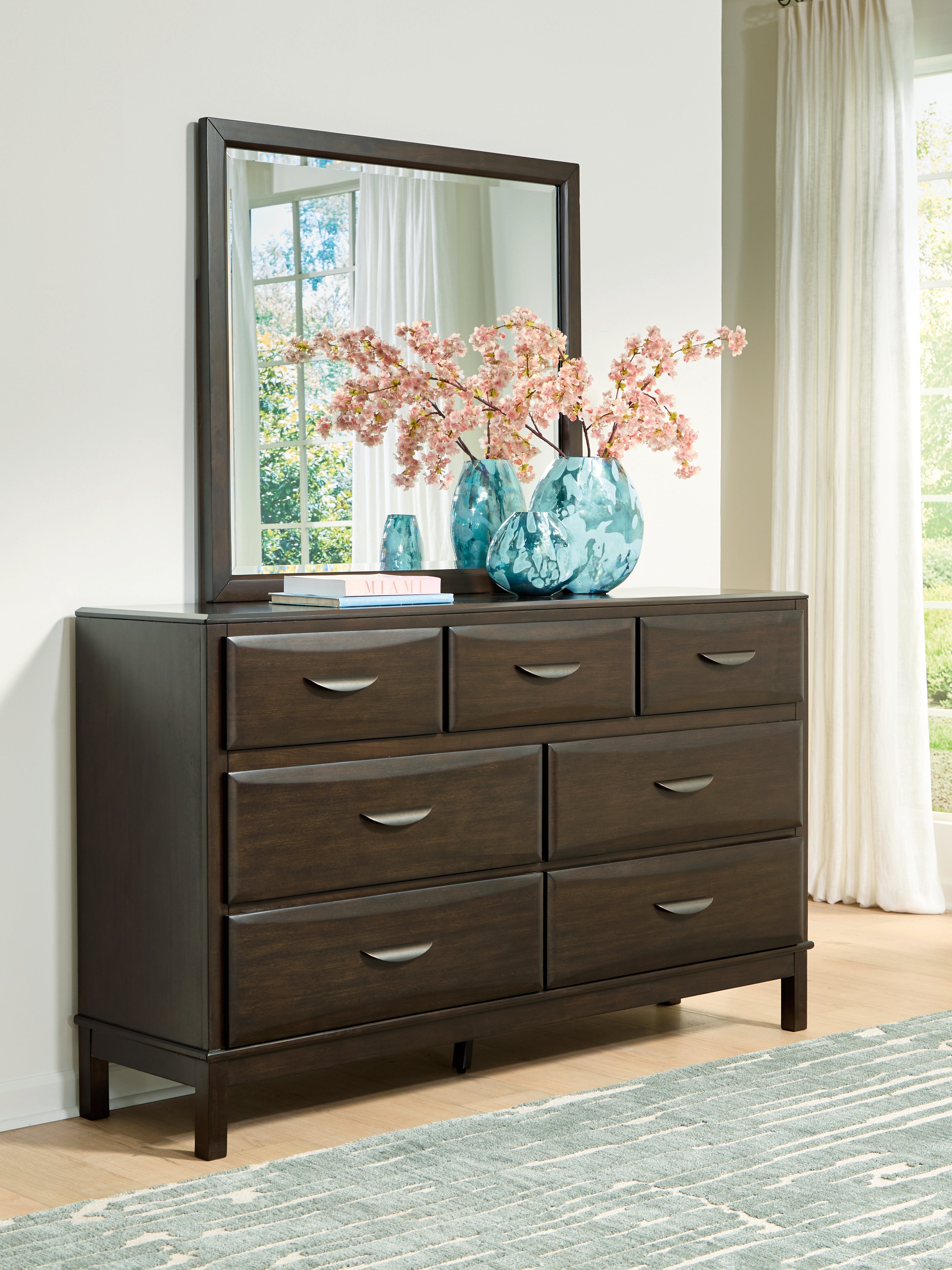 Fine Furniture & Decor - Ashley Furniture - Vanmore Bedroom - Two Drawer Night Stand / Dark Brown - B479-92