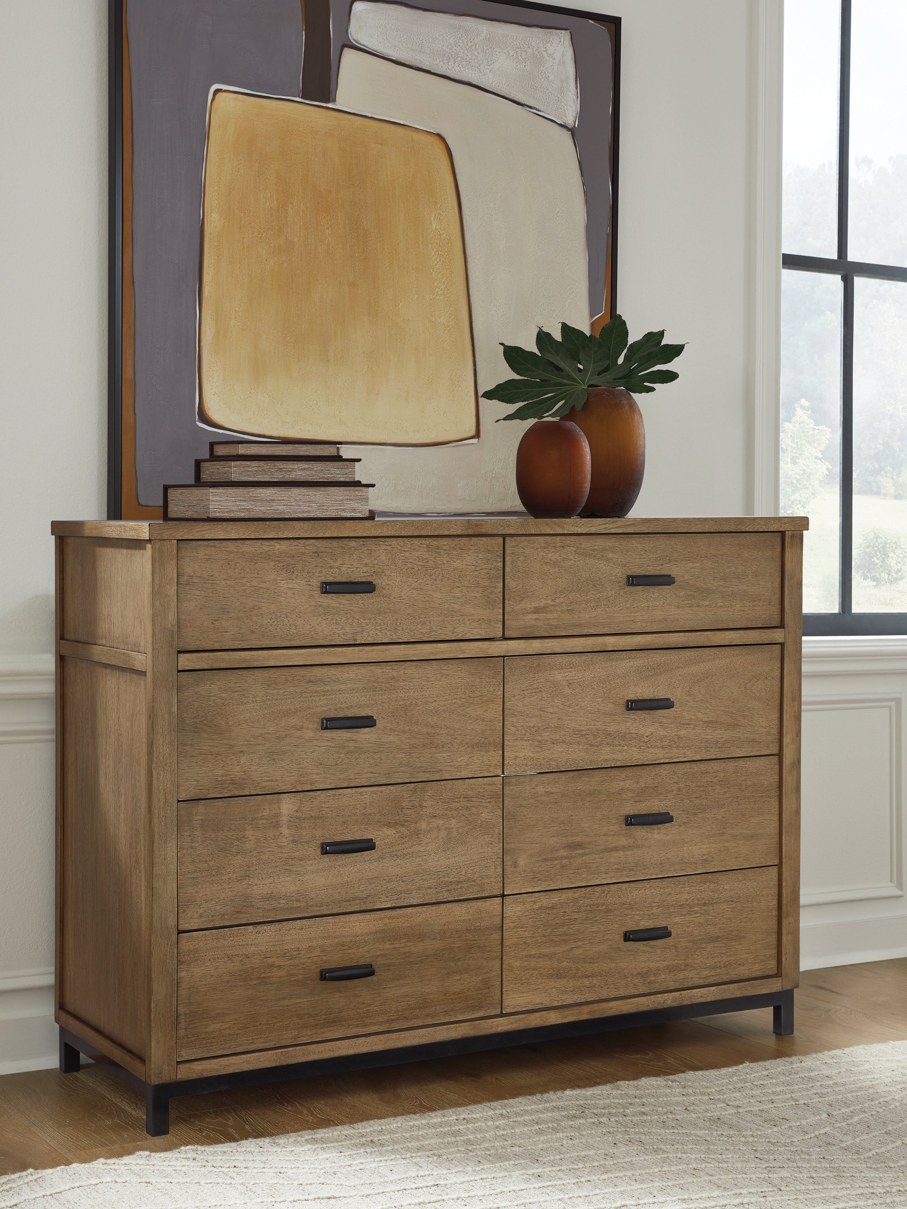 Fine Furniture & Decor - Ashley Furniture - Tomtyn Bedroom - Dresser and Mirror / Light Brown - B622B1