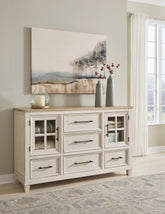 Fine Furniture & Decor - Ashley Furniture - Shaybrock Bedroom - Queen Panel Bed / Antique White - B683B2