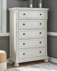 Fine Furniture & Decor - Ashley Furniture - Robbinsdale Bedroom - King Panel Storage Bed / Antique White - B742B25