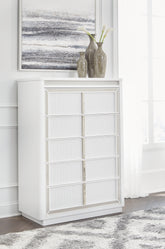 Fine Furniture & Decor - Ashley Furniture - Chalanna Bedroom - Dresser and Mirror / White - B822B1