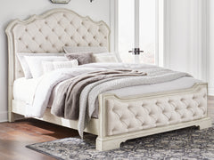 Fine Furniture & Decor - Ashley Furniture - Arlendyne Bedroom - Queen Upholstered Bed / Antique White - B980B2
