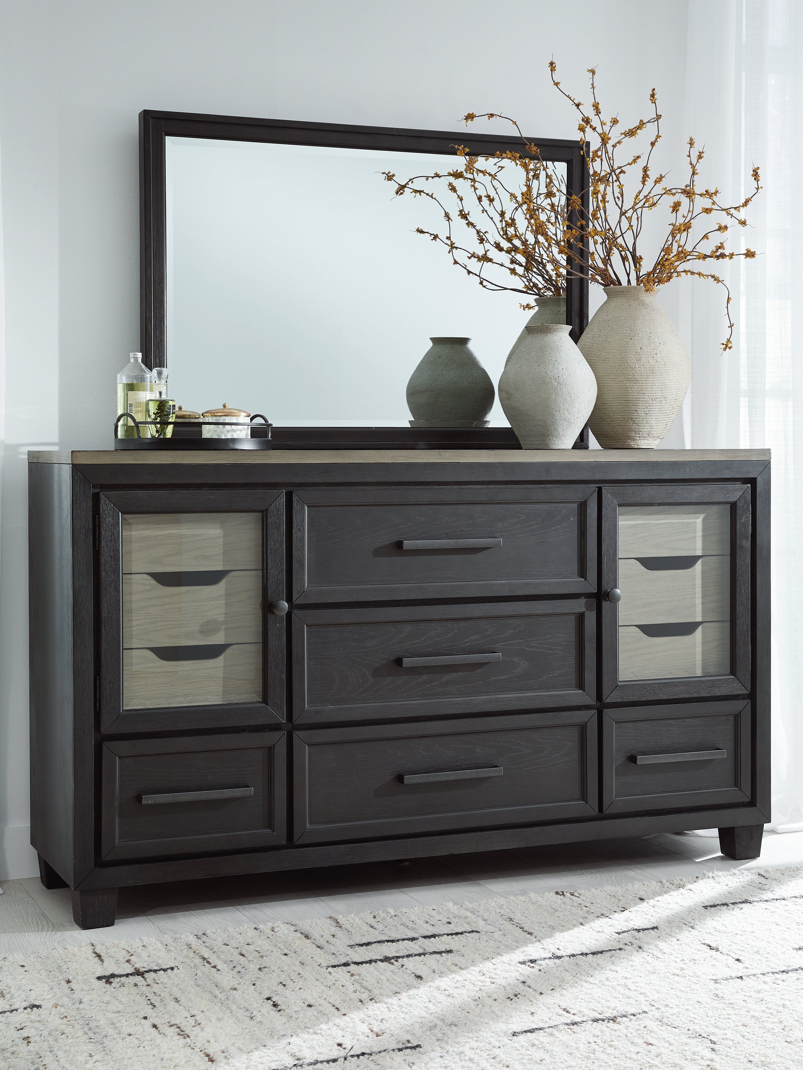 Fine Furniture & Decor - Ashley Furniture - Foyland Bedroom - Two Drawer Night Stand / Black/Brown - B989-92