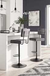 Fine Furniture & Decor - Ashley Furniture - Strumford Dining Room - Bar Height Bar Stool (Set of 2) / Gray/Black - D119-630X2