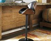 Fine Furniture & Decor - Ashley Furniture - Bellatier Dining Room - Tall UPH Swivel Barstool(1/CN) / Brown - D120-530