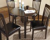 Fine Furniture & Decor - Ashley Furniture - Hammis Dining Room - Round DRM Drop Leaf Table / Dark Brown - D310-15