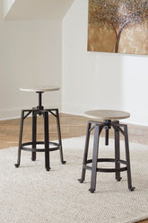 Fine Furniture & Decor - Ashley Furniture - Karisslyn Dining Room - Counter Height Stool (Set of 2) / Whitewash/Black - D336-024X2