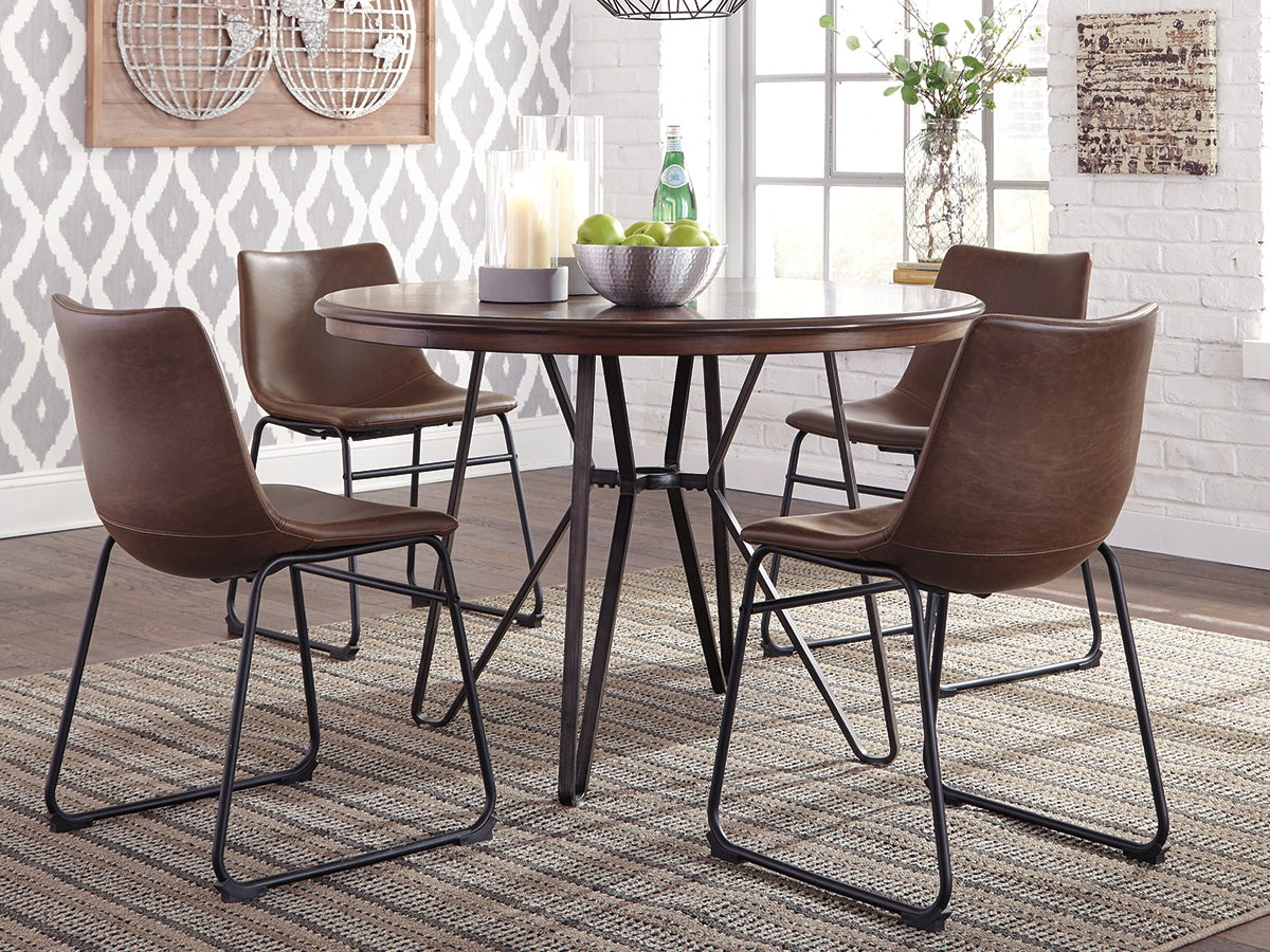 Fine Furniture & Decor - Ashley Furniture - Centiar Dining Room - Round Dining Room Table / Two-tone Brown - D372-15