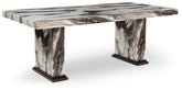 Fine Furniture & Decor - Ashley Furniture - Jeshina Dining Table - Dining Table / Dark Brown/Beige - PCD581D4