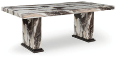 Fine Furniture & Decor - Ashley Furniture - Jeshina Dining Table - Dining Table / Dark Brown/Beige - PCD581D4