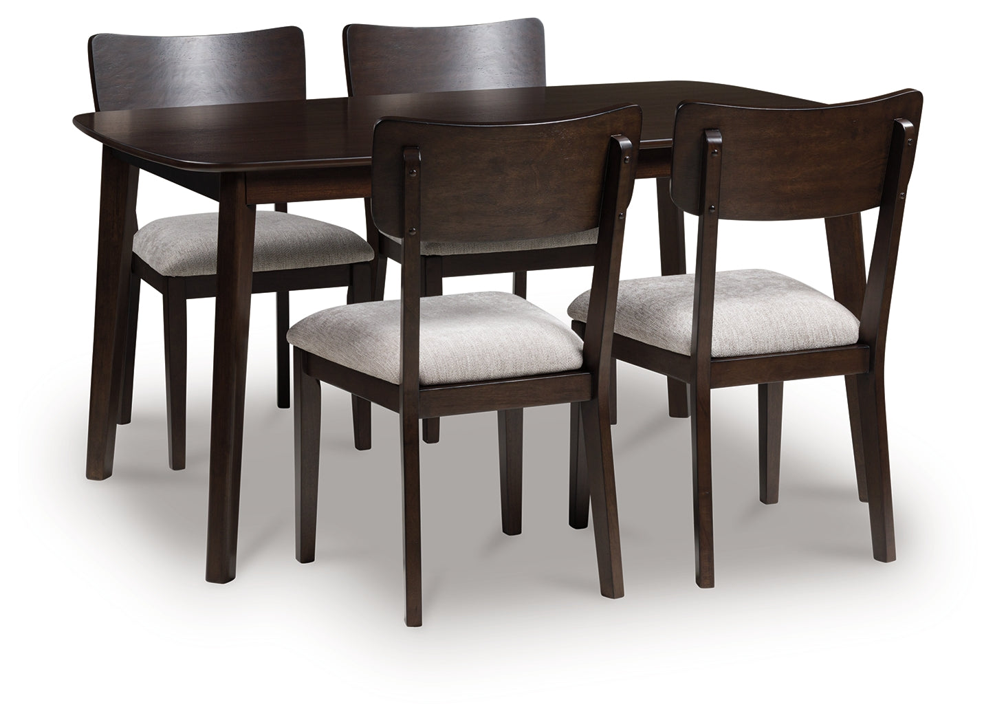 Fine Furniture & Decor - Ashley Furniture - Mallenette Dining Table and 4 Chairs (Set of 5) - Dining Room Table Set (5/CN) / Merlot - PCD607-225