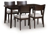 Fine Furniture & Decor - Ashley Furniture - Mallenette Dining Table and 4 Chairs (Set of 5) - Dining Room Table Set (5/CN) / Merlot - PCD607-225
