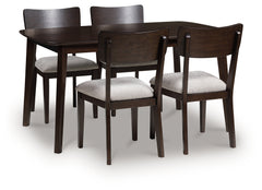 Fine Furniture & Decor - Ashley Furniture - Mallenette Dining Table and 4 Chairs (Set of 5) - Dining Room Table Set (5/CN) / Merlot - PCD607-225