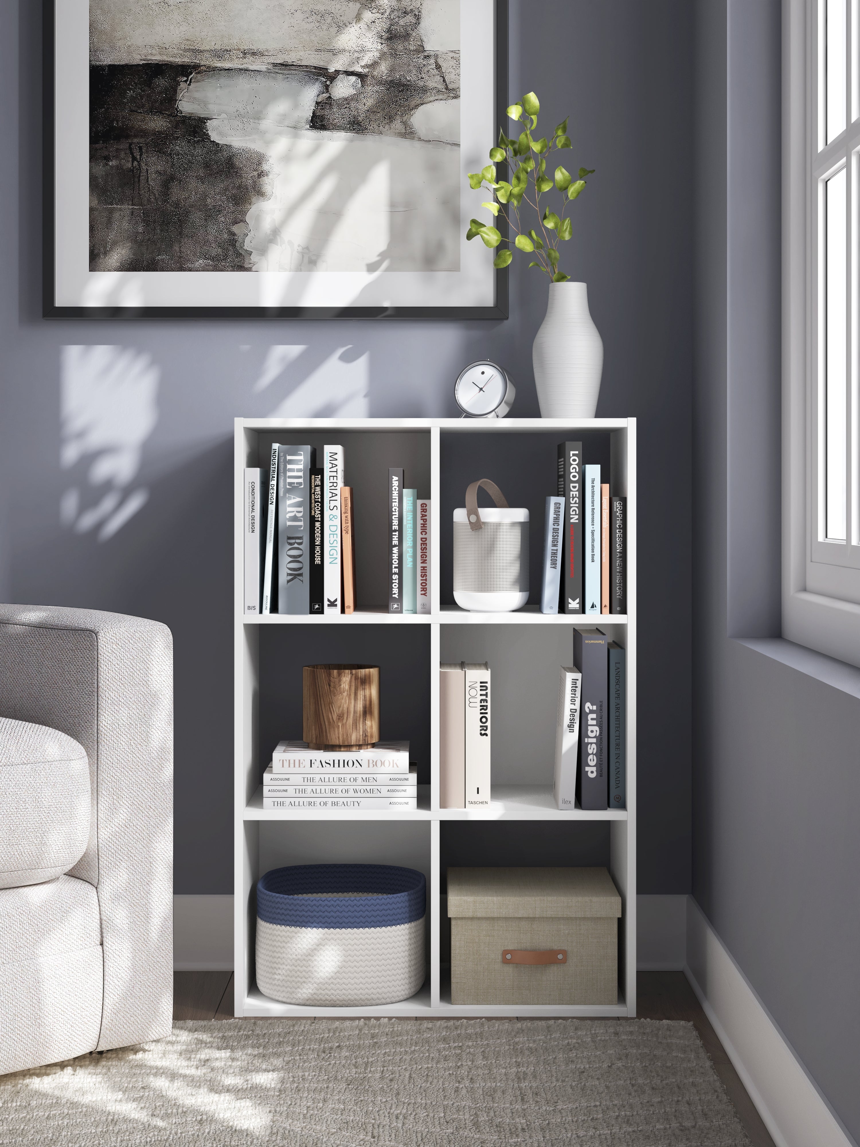 Fine Furniture & Decor - Ashley Furniture - Onita Six Cube Organizer - Six Cube Organizer / White - EA9630-3X2