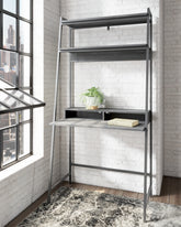 Fine Furniture & Decor - Ashley Furniture - Yarlow Office Desk - Home Office Desk and Shelf / Black - H215-27