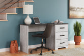 Fine Furniture & Decor - Ashley Furniture - Shawburn Office Desk - Home Office Desk / White/Dark Charcoal Gray - H4121-34