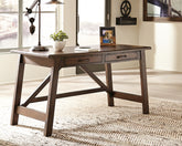 Fine Furniture & Decor - Ashley Furniture - Baldridge Office Desk - Home Office Large Leg Desk / Rustic Brown - H675-44