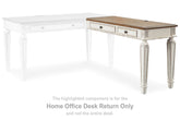 Fine Furniture & Decor - Ashley Furniture - Realyn Office Desk - Home Office Desk Return / White/Brown - H743-34R