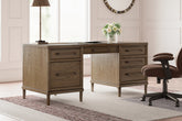 Fine Furniture & Decor - Ashley Furniture - Roanhowe Office Desk - Home Office Desk / Brown - H769-21