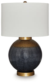 Fine Furniture & Decor - Ashley Furniture - Adara Lighting - Metal Table Lamp (1/CN) / Blue/Gold Finish - L207564