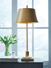 Fine Furniture & Decor - Ashley Furniture - Fritzburn Lighting - Metal Table Lamp (1/CN) / Gold Finish/White - L208444