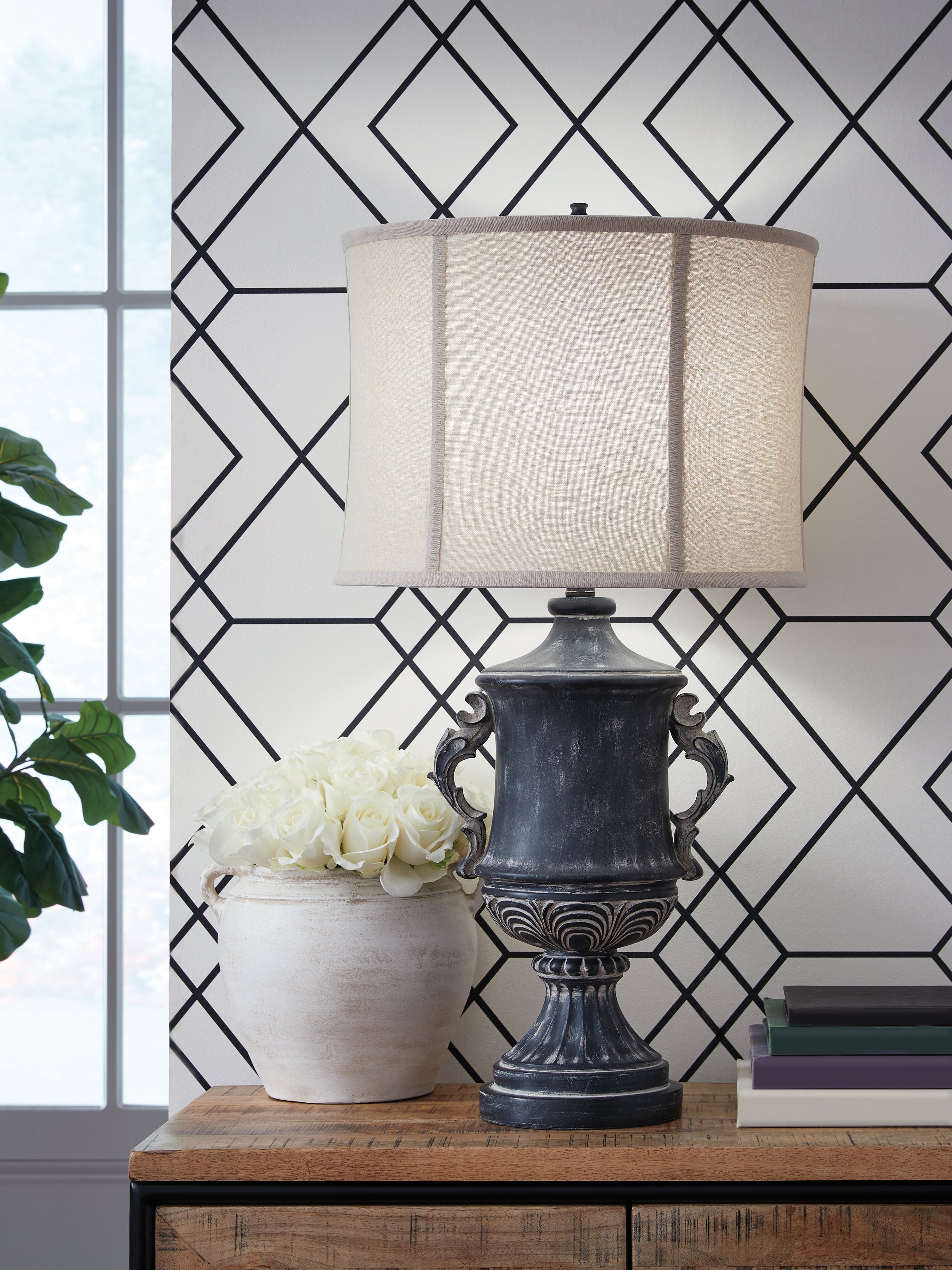 Fine Furniture & Decor - Ashley Furniture - Morvanford Lighting - Poly Table Lamp (1/CN) / Antique Black - L235834