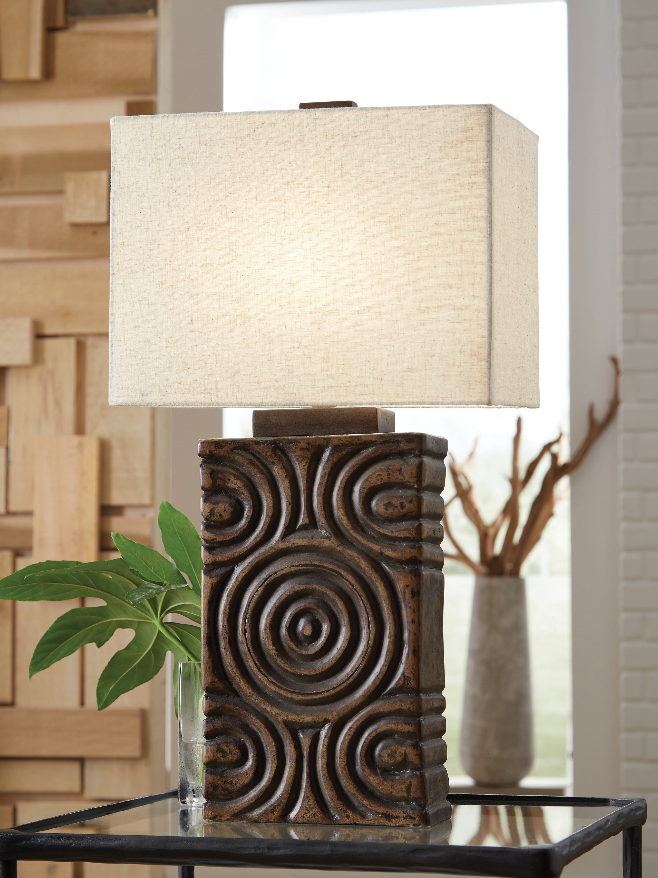 Fine Furniture & Decor - Ashley Furniture - Heathbury Lighting - Paper Table Lamp (1/CN) / Antique Brown - L235964