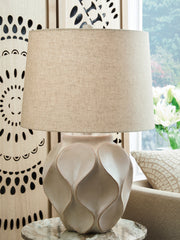 Fine Furniture & Decor - Ashley Furniture - Edselham Lighting - Paper Table Lamp (1/CN) / Distressed Cream - L235974