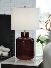 Fine Furniture & Decor - Ashley Furniture - Mette Lighting - Glass Table Lamp (1/CN) / Brown/Gold Finish - L430924
