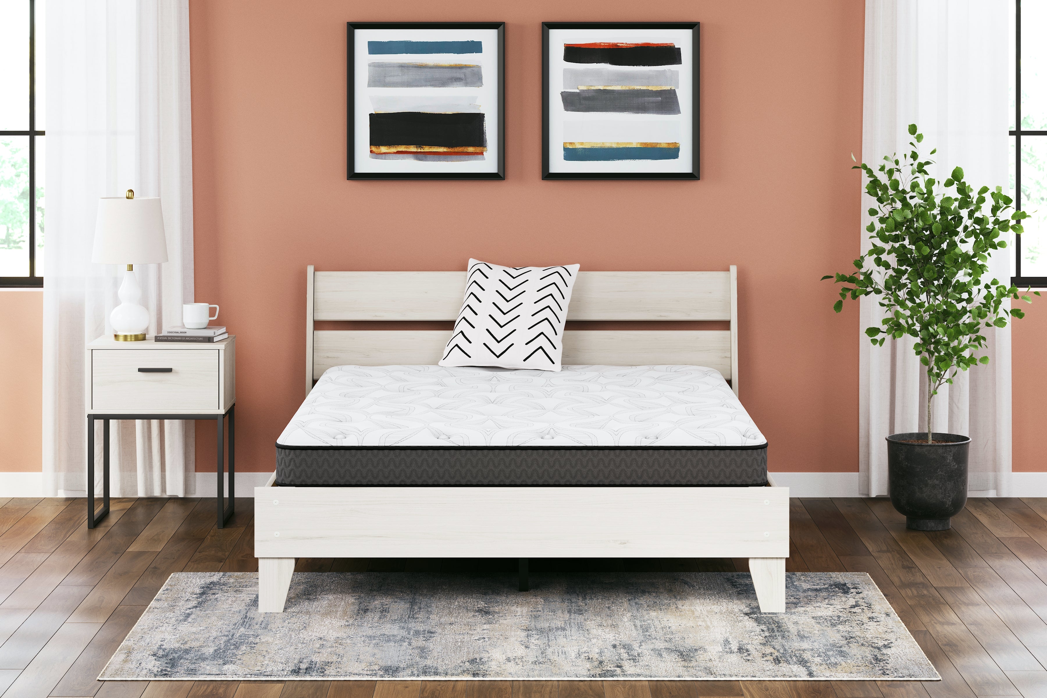 Fine Furniture & Decor - Ashley Furniture - 8 Inch Bonnell Hybrid Mattresses - Twin / White - M58711