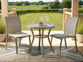 Fine Furniture & Decor - Ashley Furniture - Mission Beach Outdoor - Chairs w/Table Set (3/CN) / Beige - PCP200-050