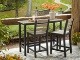 Fine Furniture & Decor - Ashley Furniture - Shoreline Beach Outdoor - Counter Table Set (3/CN) / Black/Beige - PCP221-113
