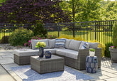 Fine Furniture & Decor - Ashley Furniture - Petal Road Outdoor - LoveseatSEC/OTTO/TBL Set(4/CN) / Gray - P297-070
