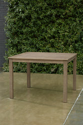Fine Furniture & Decor - Ashley Furniture - Aria Plains Outdoor - Square Dining Table w/UMB OPT / Brown - P359-615