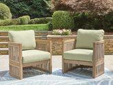 Fine Furniture & Decor - Ashley Furniture - Serena Shores Outdoor - Lounge Chair w/Cushion (Set of 2) / Beige/Green - PCP604-820
