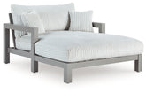 Fine Furniture & Decor - Ashley Furniture - Hurley Park Outdoor - Chaise Lounge with Cushion / Gray - PCP695-815