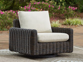 Fine Furniture & Decor - Ashley Furniture - Kimora Outdoor - 4-Piece Outdoor Sectional / Beige/Dark Brown - P711P2