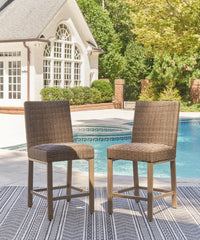 Fine Furniture & Decor - Ashley Furniture - Walton Bridge Outdoor - Barstool (Set of 2) / Driftwood - P749-130