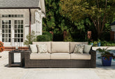 Fine Furniture & Decor - Ashley Furniture - Coastline Bay Outdoor - Sofa with Cushion / Brown - P784-838