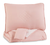 Fine Furniture & Decor - Ashley Furniture - Lexann Full Comforter Set - Full Comforter Set / Pink/White/Gray - Q901003F