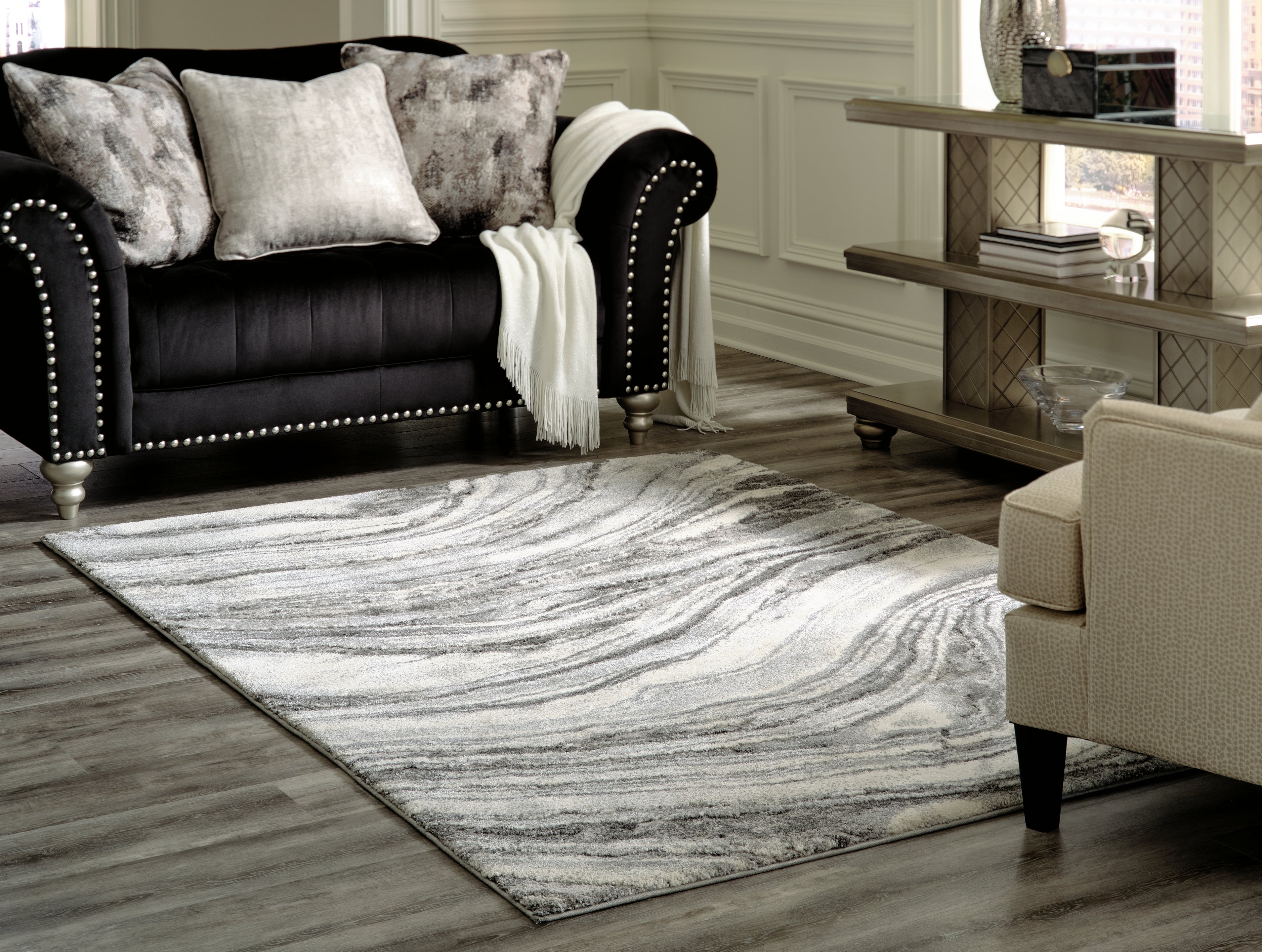 Fine Furniture & Decor - Ashley Furniture - Wysdale Rug - 5'3" x 7'3" Rug / Ivory/Gray - R404902